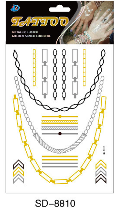 Фото flash tatoo временные металлические татуировки арт. SD-8810 - магазин  "Домик Принцессы"