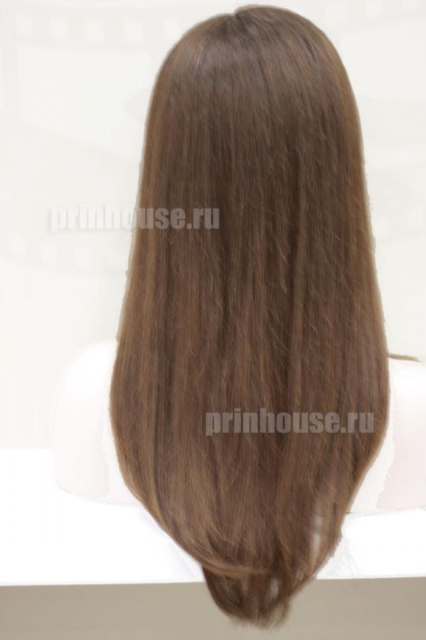 Фото Натуральный парик из славянских волос длинный без челки цвет шоколад - магазин  "Домик Принцессы"
