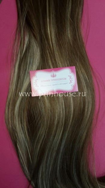 Фото Накладной искусственный хвост на ленте 65 см Цвет 12ТТ26 классическое мелирование - магазин  "Домик Принцессы"