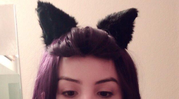 Фото Меховые ушки на ободке черные - магазин  "Домик Принцессы"