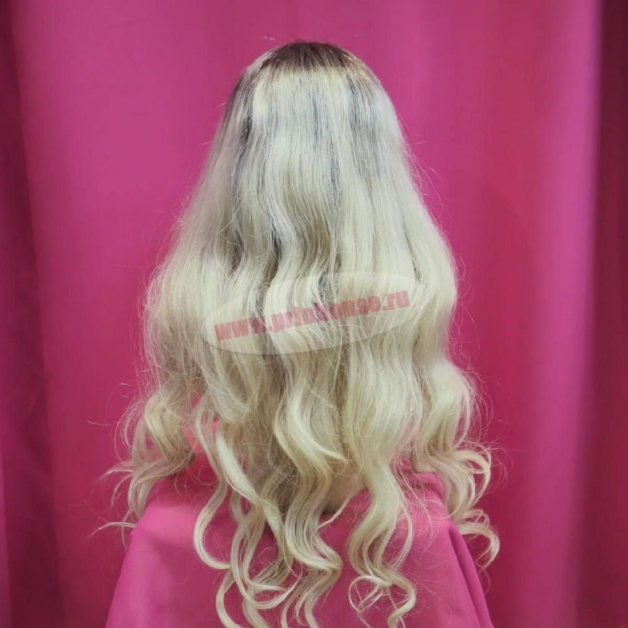 Фото Парик на сетке из натуральных волос длинный омбре блонд - магазин  "Домик Принцессы"