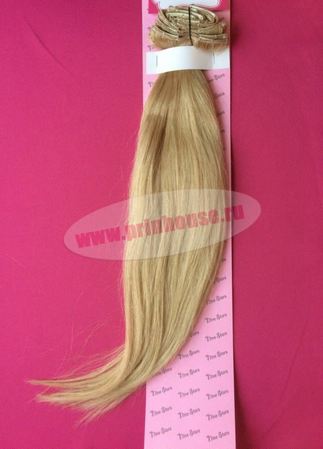 Фото Волосы на заколках натуральные длина 50см цвет №22 мягкий блонд - магазин  "Домик Принцессы"