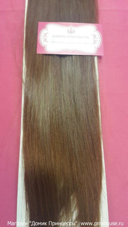 Фото Волосы на заколках искусственные прямые 8 лент 45см оттенок 30 медно-рыжий - магазин  "Домик Принцессы"