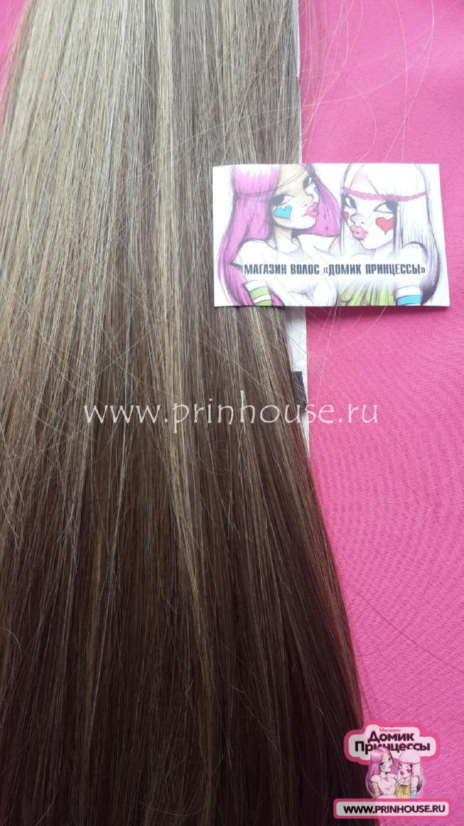 Фото Волосы на заколках искусственные 8 лент термо цвет 10H124 длина 60 см - магазин  "Домик Принцессы"