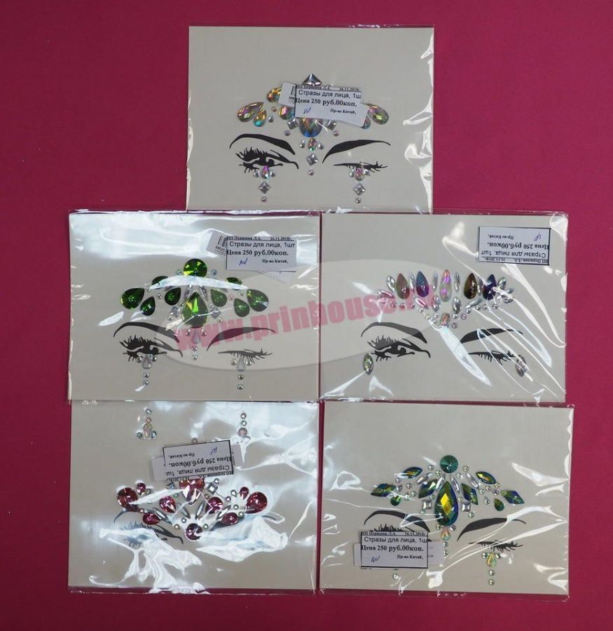 Фото Украшения стразы на лицо и тело капли - магазин  "Домик Принцессы"