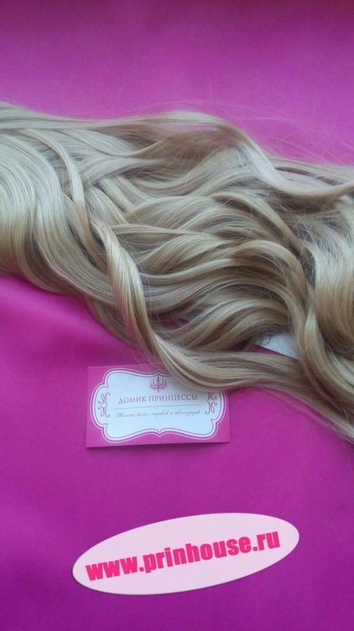 Фото Волосы искусственные канекалон термо на заколках 8 лент 65см локоны Цвет 19BT613 мелированный - магазин  "Домик Принцессы"