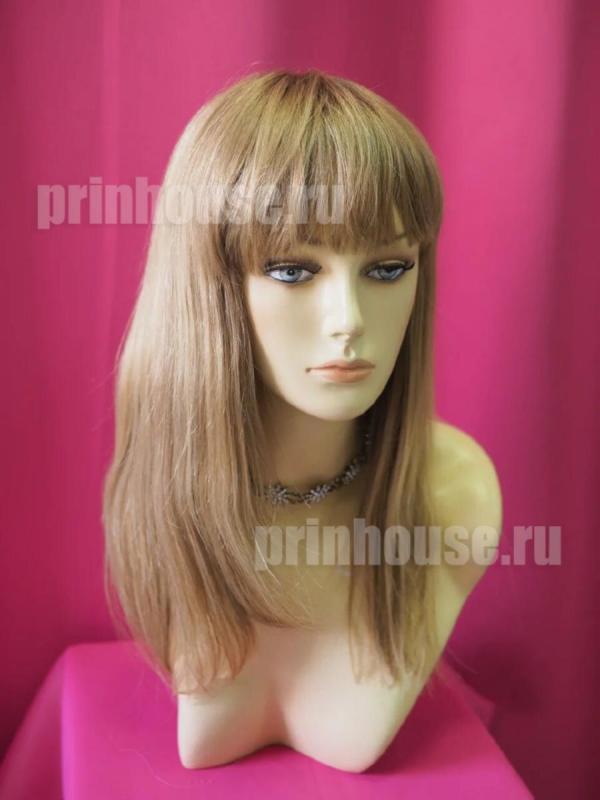 Фото Натуральный парик из славянских волос длинный с прямой челкой русое мелирование - магазин  "Домик Принцессы"
