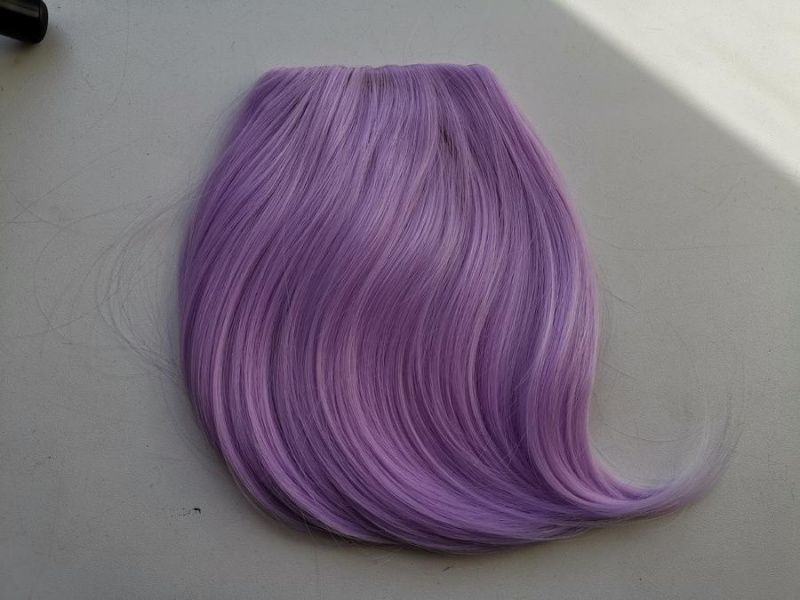 Фото Накладная челка искусственная прямая густая фиолетовая - магазин  "Домик Принцессы"