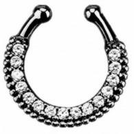 Фото Септум обманка черный со стразами - магазин  "Домик Принцессы"