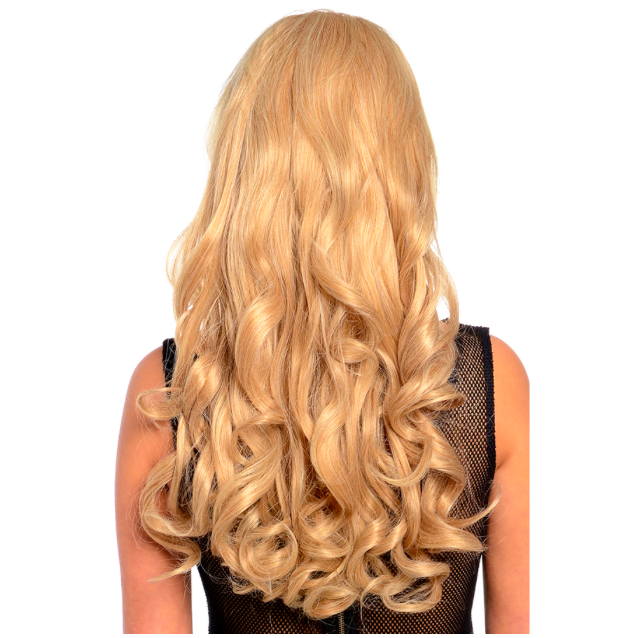 Фото Накладка из искусственных термо волос цвет 24b пшеничный блонд 60см локоны - магазин  "Домик Принцессы"