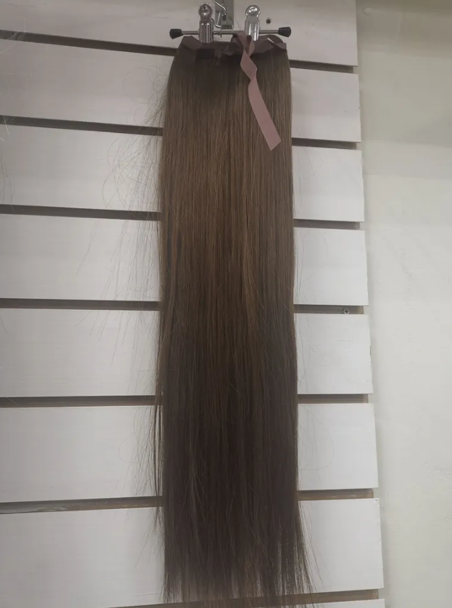 Фото Хвост из матовых волос из канекалона на ленте 50см цвет ginger - магазин  "Домик Принцессы"