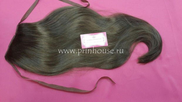 Фото Накладной искусственный хвост на ленте 65 см Цвет 10О русый славянский - магазин  "Домик Принцессы"