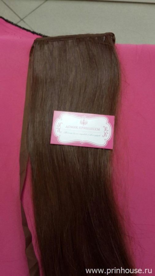 Фото Накладной искусственный хвост 50см цвет 30О шоколадный рыжий орех - магазин  "Домик Принцессы"