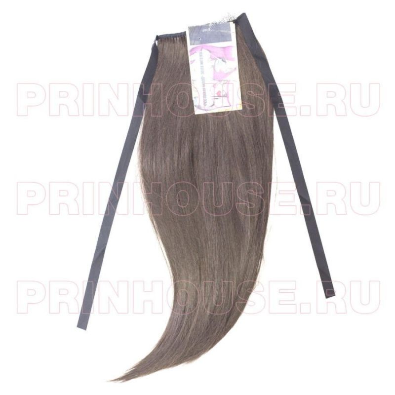 Фото Накладной хвост искусственный на лентах 50см цвет 6О шоколад южнорусский - магазин  "Домик Принцессы"