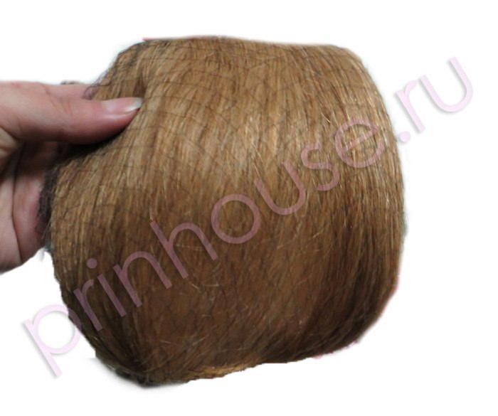 Фото Накладная челка из натуральных волос Цвет 27/613 Мелированный на заколках-клипсах подстриженная - магазин  "Домик Принцессы"