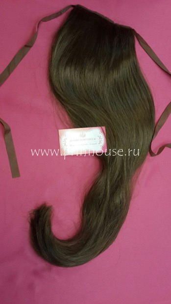 Фото Накладной искусственный хвост на ленте 65 см Цвет 10О русый славянский - магазин  "Домик Принцессы"