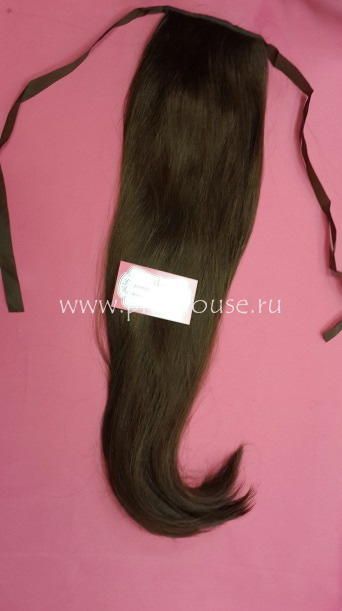 Фото Накладной искусственный хвост на ленте 65 см Цвет 33О янтарный шоколад - магазин  "Домик Принцессы"