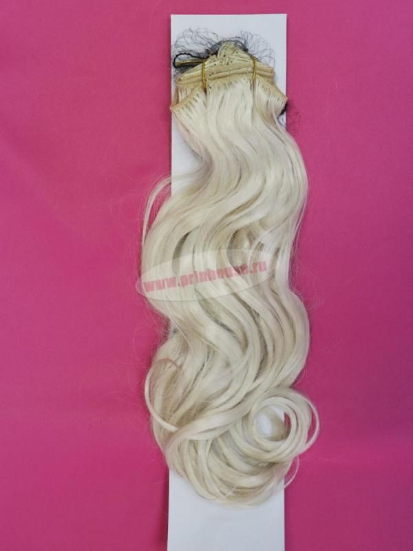 Фото Волосы искусственные канекалон термо на заколках 8 лент 50см локоны Цвет 613 - магазин  "Домик Принцессы"