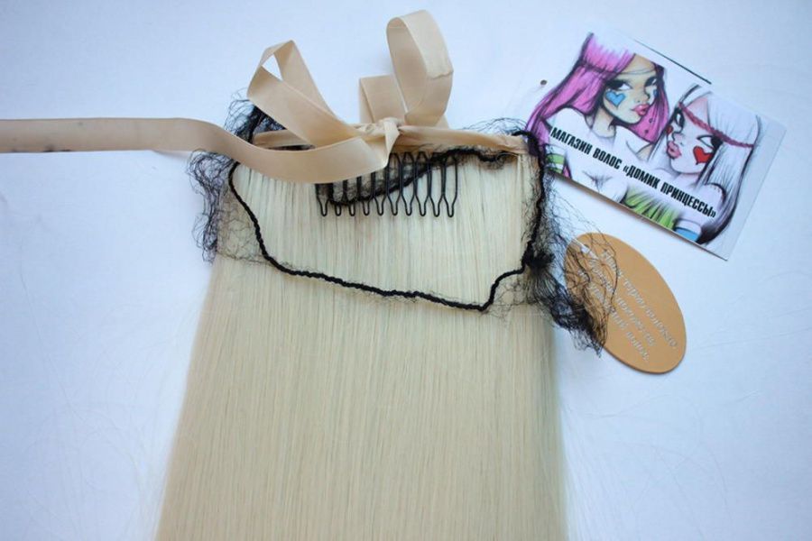 Фото Хвост на ленте термо арт.Stella цвет 122 светлый блонд - магазин  "Домик Принцессы"