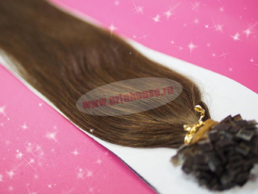 Фото Волосы натуральные на капсулах 55см цвет 4 - магазин  "Домик Принцессы"