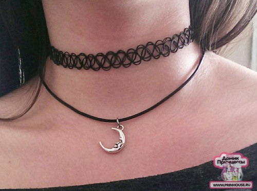 Фото Чокер татуировка цвет черный - магазин  "Домик Принцессы"