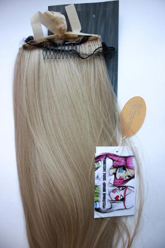 Фото Хвост на ленте термо арт.Stella цвет 27bt613 мелированный блонд - магазин  "Домик Принцессы"