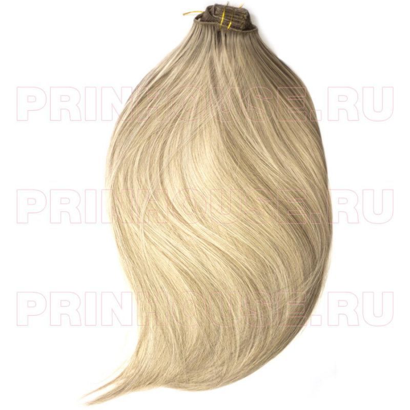 Фото Волосы на заколках искусственные 8 лент термо мелированный блонд 14О/24О длина 45см - магазин  "Домик Принцессы"