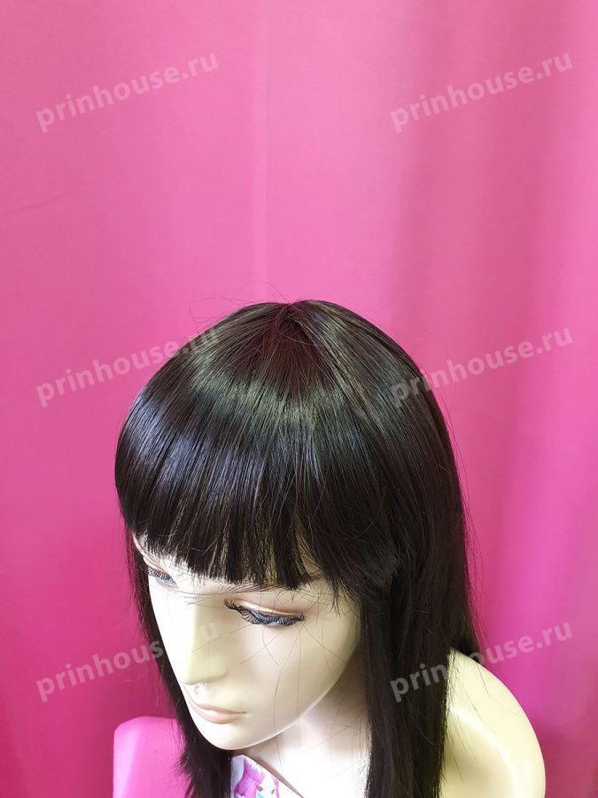 Фото Парик термо с чёлкой средней длины цвет шоколад 4 - магазин  "Домик Принцессы"