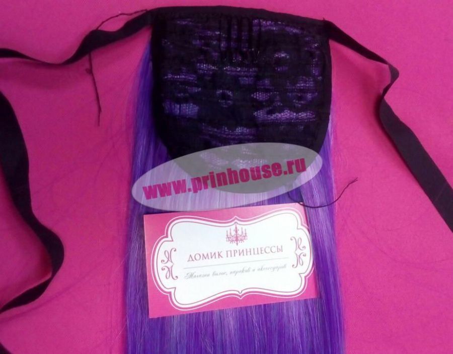 Фото Хвост искусственный на ленте омбре цвет фиолетовый+голубой - магазин  "Домик Принцессы"