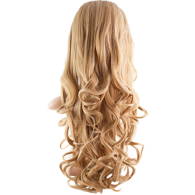 Фото Накладка из искусственных термо волос цвет 24b пшеничный блонд 60см локоны - магазин  "Домик Принцессы"