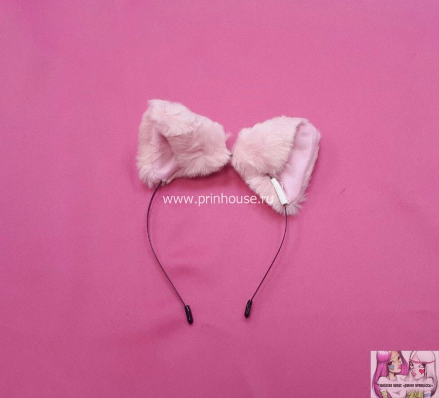 Фото Меховые ушки на ободке фиолетовые - магазин  "Домик Принцессы"