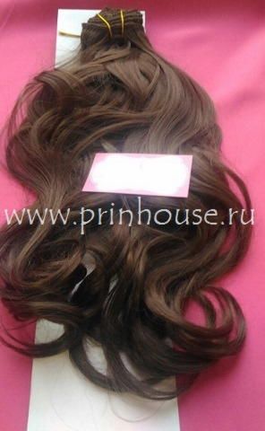 Фото Волосы на заколках искусственные локоны 45см цвет 9 брюнетка - магазин  "Домик Принцессы"