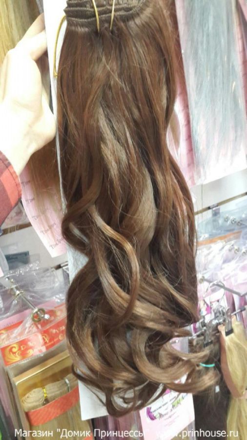 Фото Волосы на заколках искусственныелоконы 8 лент 45см оттенок 241 медно-рыжий - магазин  "Домик Принцессы"