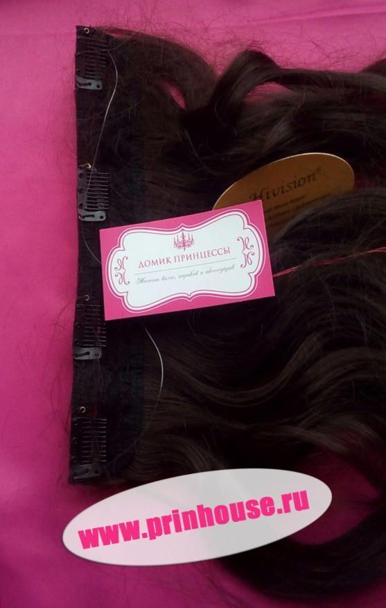 Фото Волосы локоны на леске искусственные цвет #6 темно-русый - магазин  "Домик Принцессы"