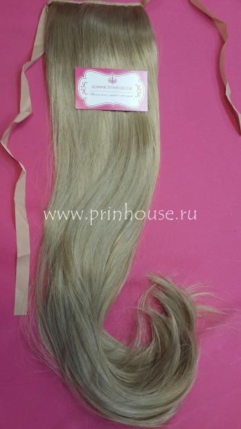 Фото Накладной искусственный хвост на ленте 65 см Цвет 24 бежевый блондин - магазин  "Домик Принцессы"