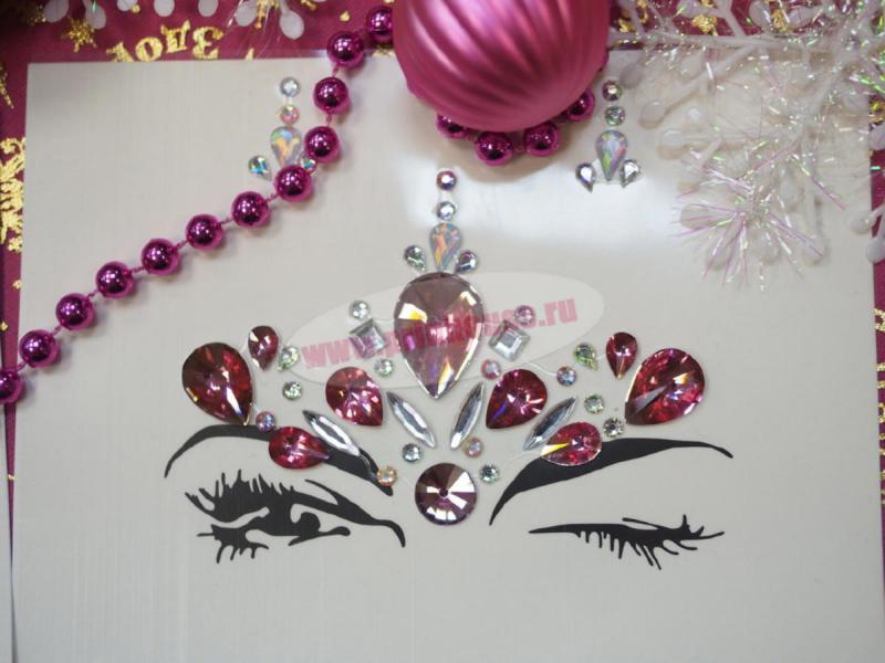Фото Украшения стразы на лицо бордо - магазин  "Домик Принцессы"