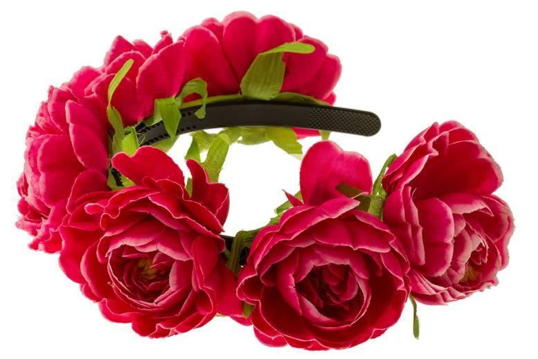 Фото Ободок с ярко-розовыми большими цветами градиент - магазин  "Домик Принцессы"