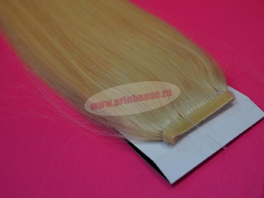 Фото Накладной хвост из натуральных волос на ленте 53cм цвет 60A яркий блонд - магазин  "Домик Принцессы"