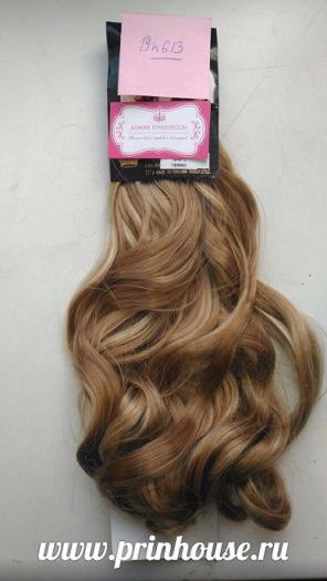 Фото Волосы на заколках искусственные локоны 45см цвет 19h613 темное мелирование - магазин  "Домик Принцессы"