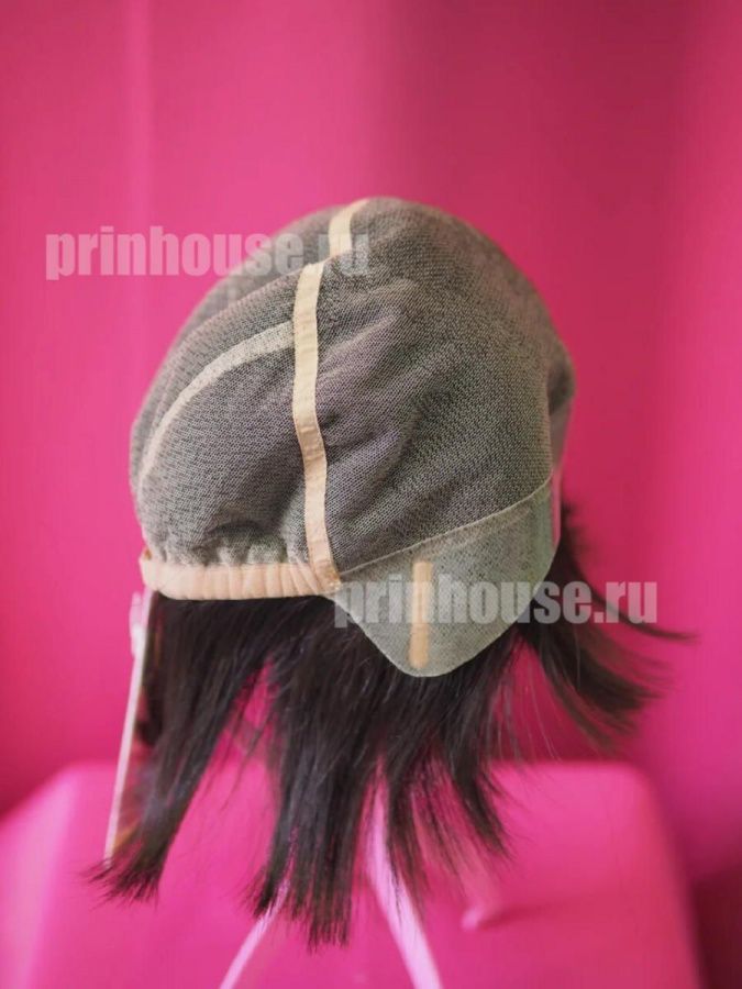 Фото Натуральный парик из славянских волос каре с челкой цвет темный шоколад - магазин  "Домик Принцессы"