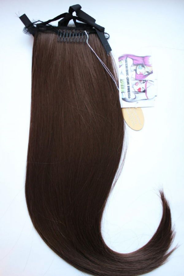 Фото Хвост на ленте термо арт.Stella цвет 30 темный каштан - магазин  "Домик Принцессы"