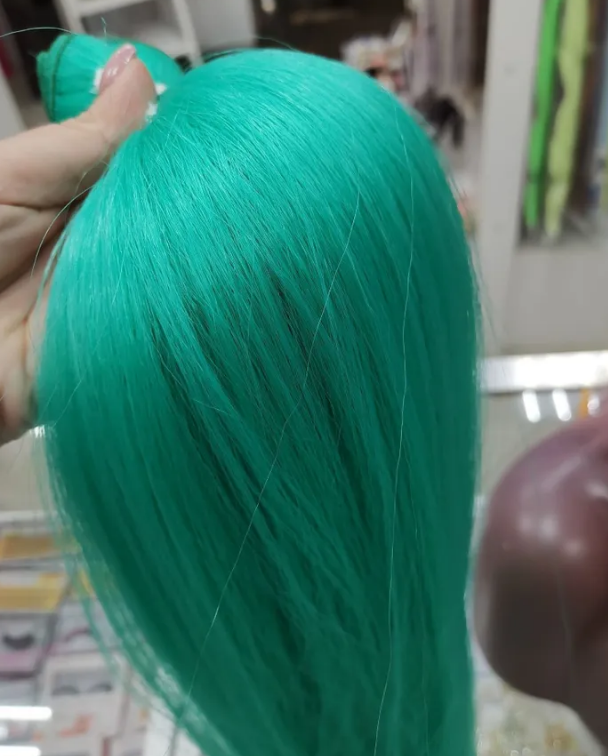 Фото Тресс из волос длина 60см цвет бирюзовый - магазин  "Домик Принцессы"