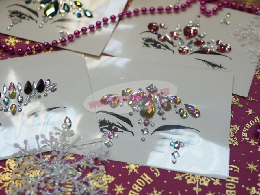 Фото Украшения стразы на лицо и тело Челка из страз - магазин  "Домик Принцессы"