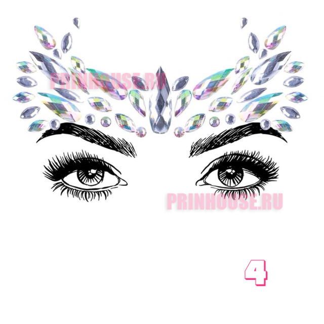 Фото Украшения стразы кристаллы на лицо (разные дизайны на выбор) - магазин  "Домик Принцессы"