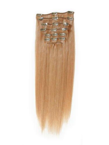 Фото Волосы на заколках натуральные длина 50см цвет №12 медовый арт.ДП-Lux-50/8/100 - магазин  "Домик Принцессы"