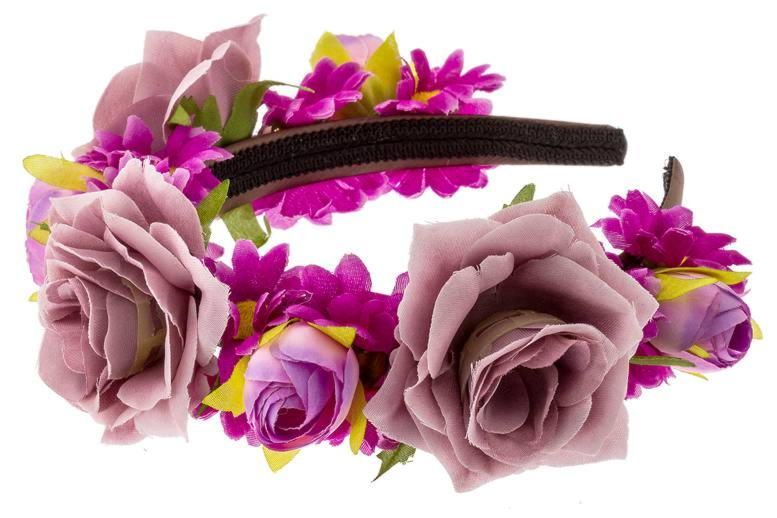 Фото Цветочный ободок сиренево-розовые розы - магазин  "Домик Принцессы"