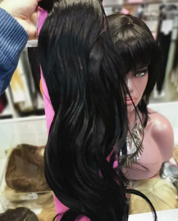 Фото Волосы на заколках локоны матовые биопротеиновые 220г цвет 2О естественный черный - магазин  "Домик Принцессы"
