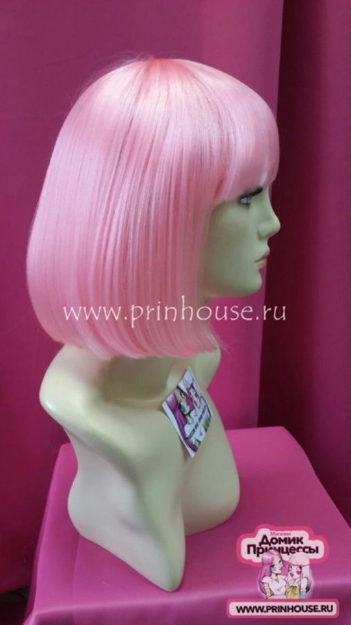 Фото Парик каре цвет розовый - магазин  "Домик Принцессы"
