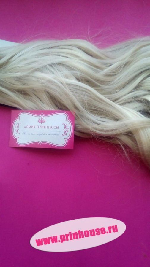 Фото Волосы искусственные канекалон термо на заколках 8 лент 65см локоны Цвет L613/24 - магазин  "Домик Принцессы"