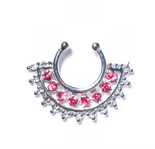 Фото Септум обманка розовый веер - магазин  "Домик Принцессы"